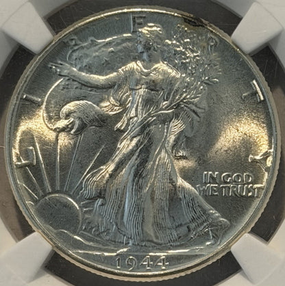 United States USA 1944 Walking Liberty Half Dollar 50c NGC Graded MS66 GEM Coin