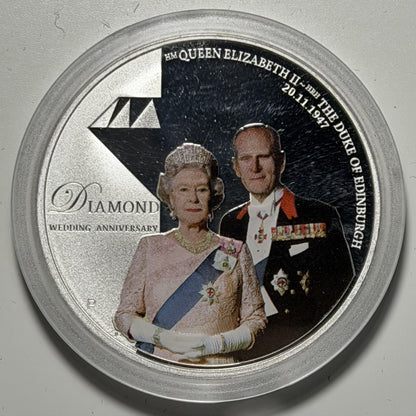 Australia 2007 Diamond Wedding Anniversary $1 1oz 999 Silver Proof Coin