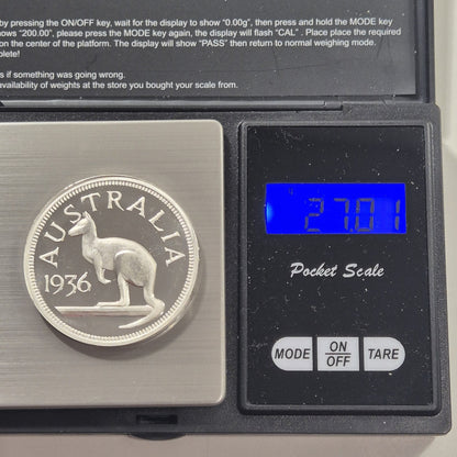 Australia 1936 Edward VIII Silver Proof Pattern Crown By Hearn