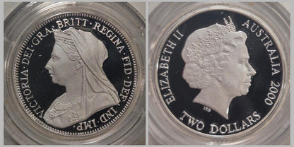2000 Silver Proof $2 Coin Two Dollars Queen Victoria Ex Masterpieces In Silver
