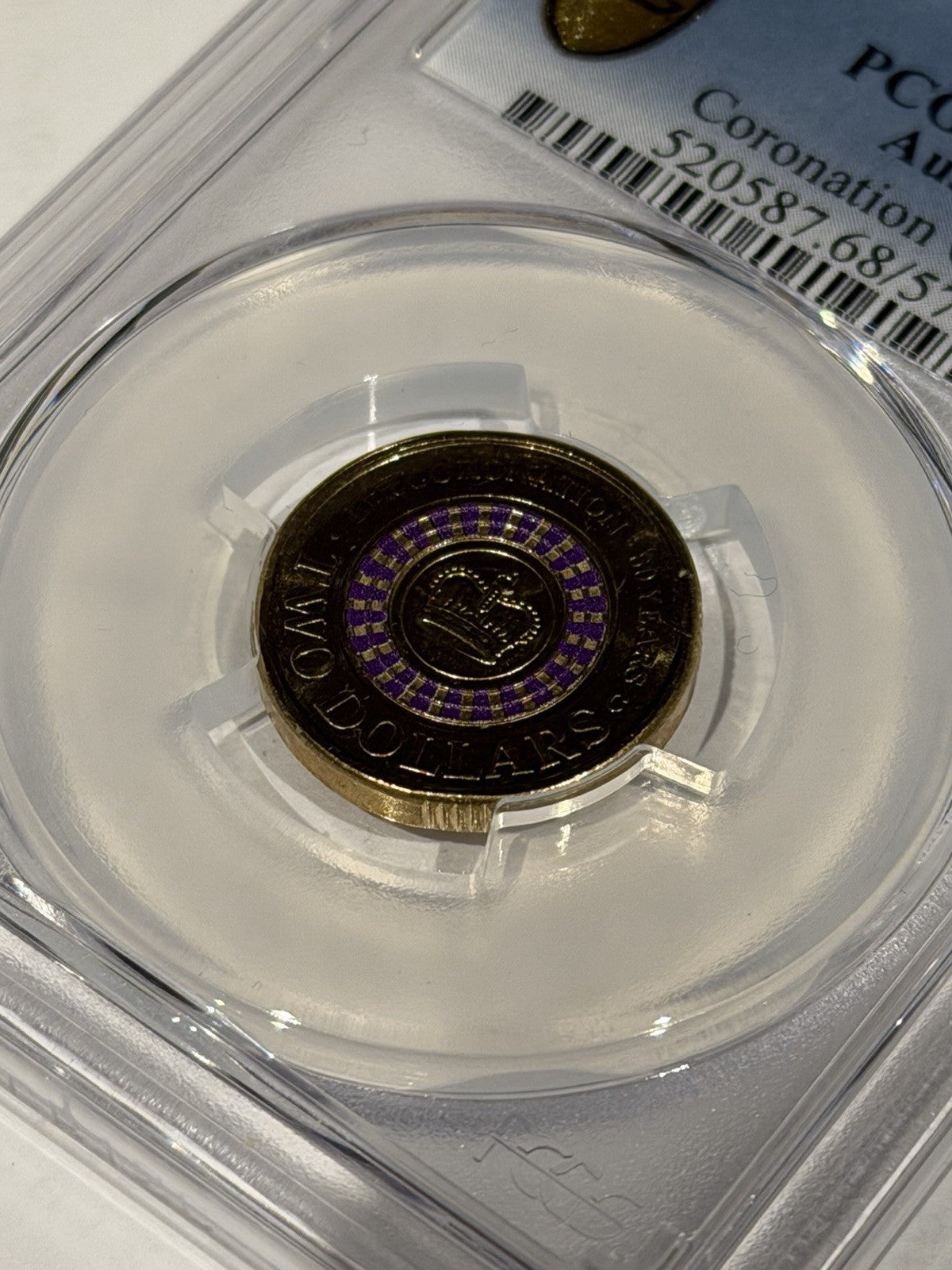 Australia 2013 C Mint Mark $2 Queen’s Coronation PCGS Graded MS68 Coloured Coin