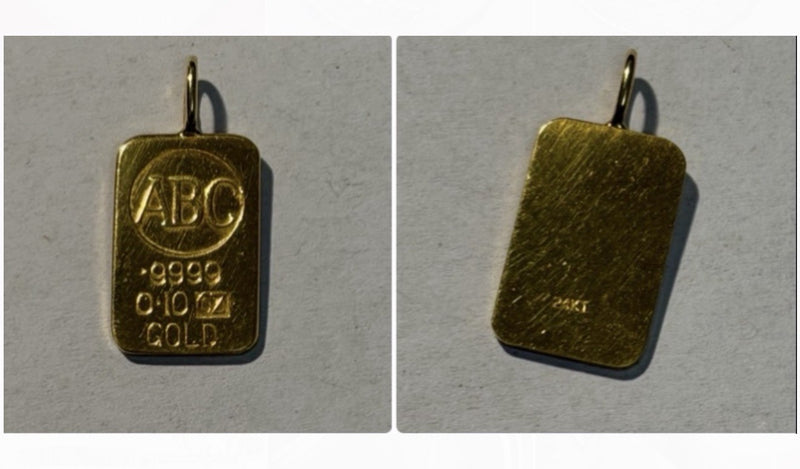 Australia Bullion Company ABC 0.1oz Vintage 24ct Gold Pendant Scarce