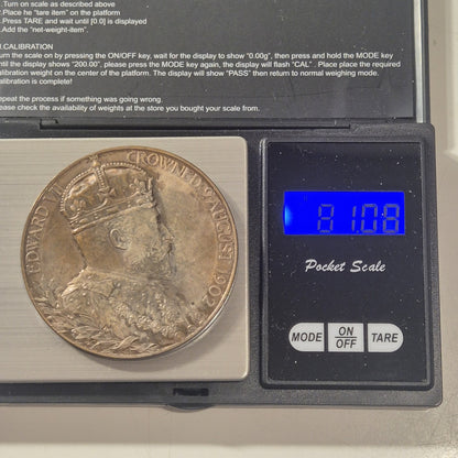 1902 Great Britain Edward VII Alexandra Silver Coronation Medal w/ Case 55mm EF