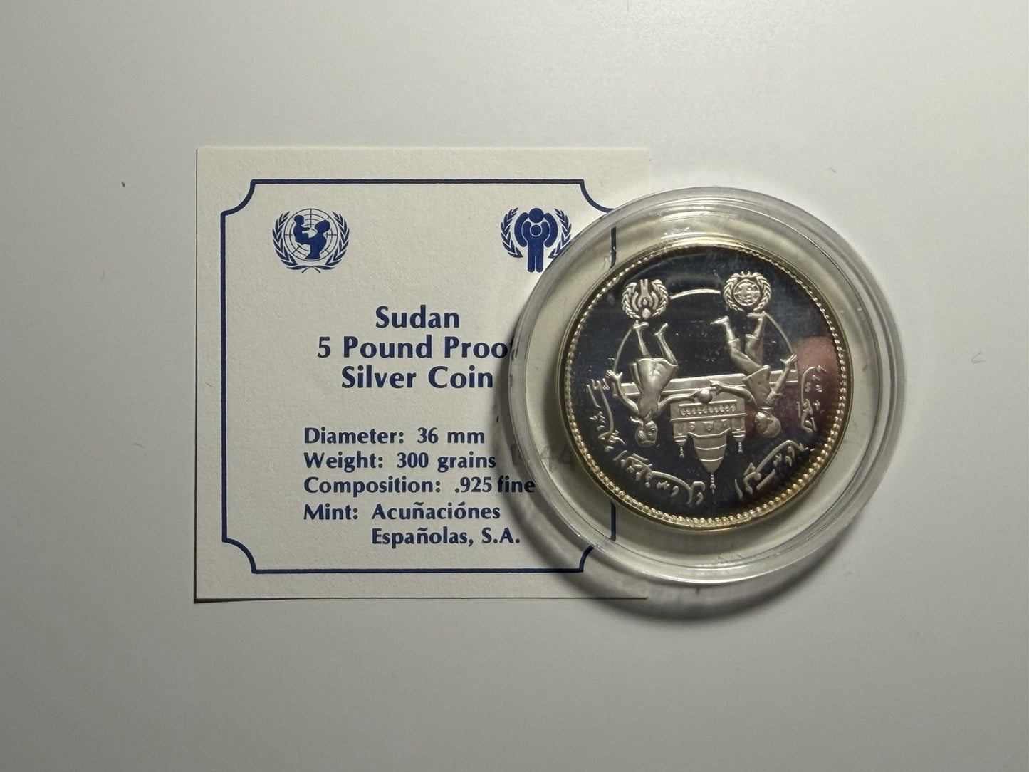 Sudan 1981 5 Five Pounds Year of the Child Silver Proof Coin