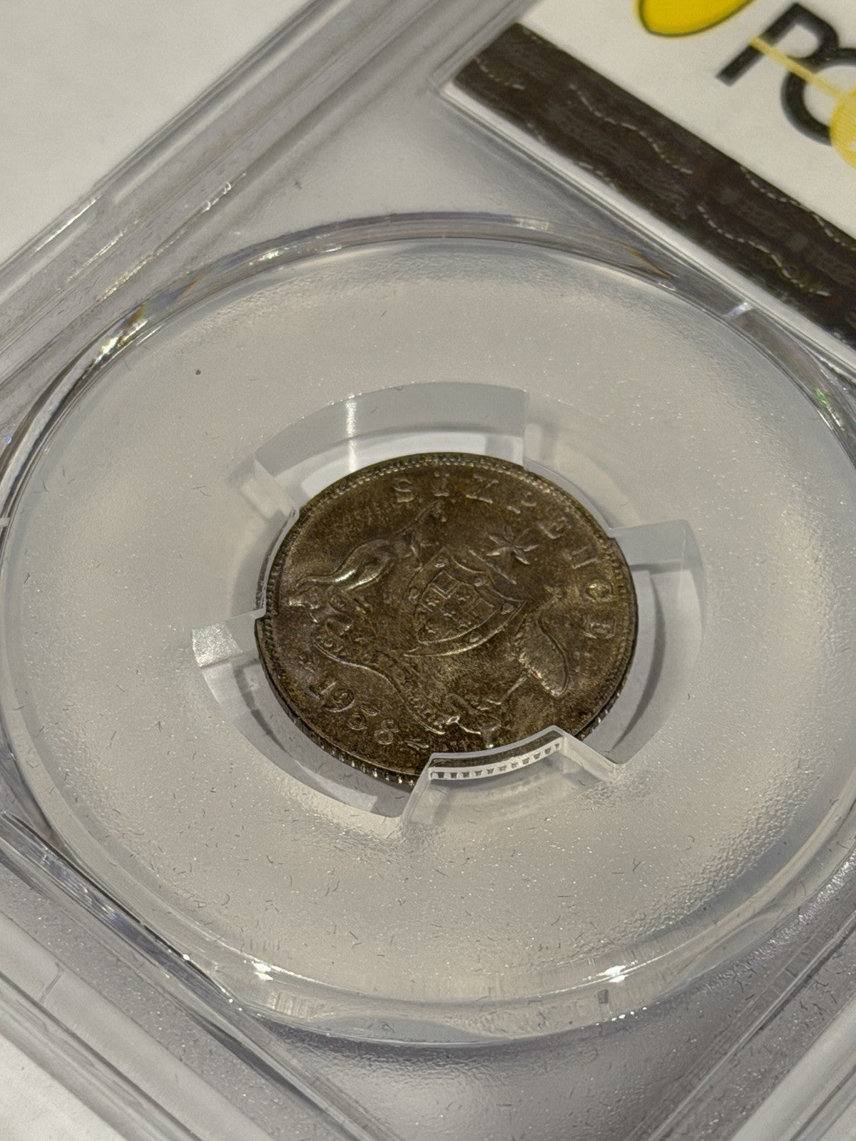 Australia 1958(m) Sixpence 6d PCGS Graded MS65 UNC Silver Coin