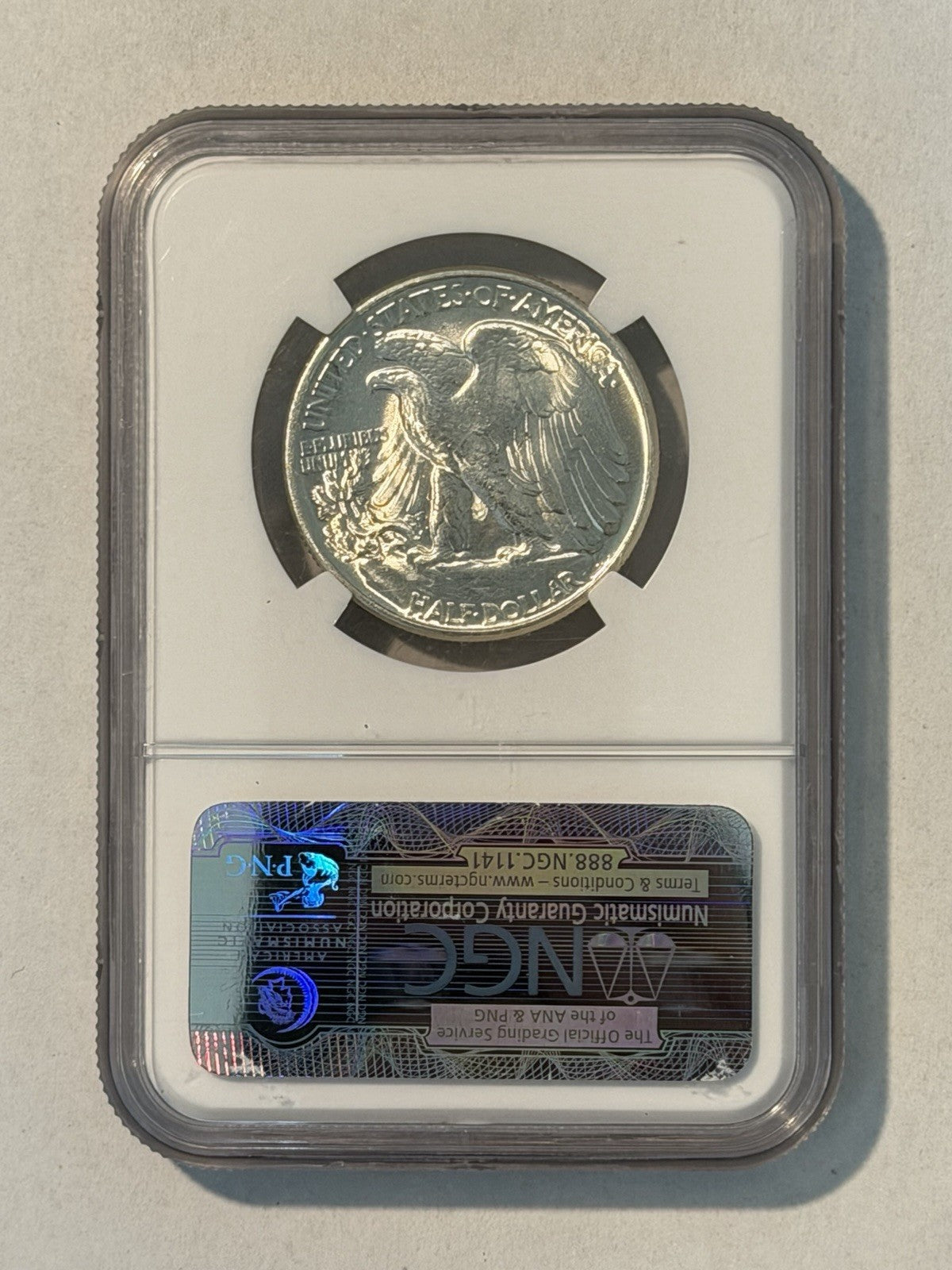 United States USA 1944 Walking Liberty Half Dollar 50c NGC Graded MS66 GEM Coin
