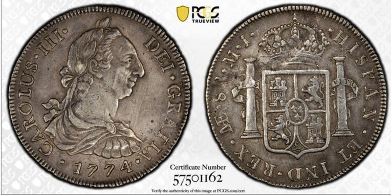 Peru 1774-L MJ Peru 8R Eight Reales PCGS Graded Tooled XF Details Silver Coin