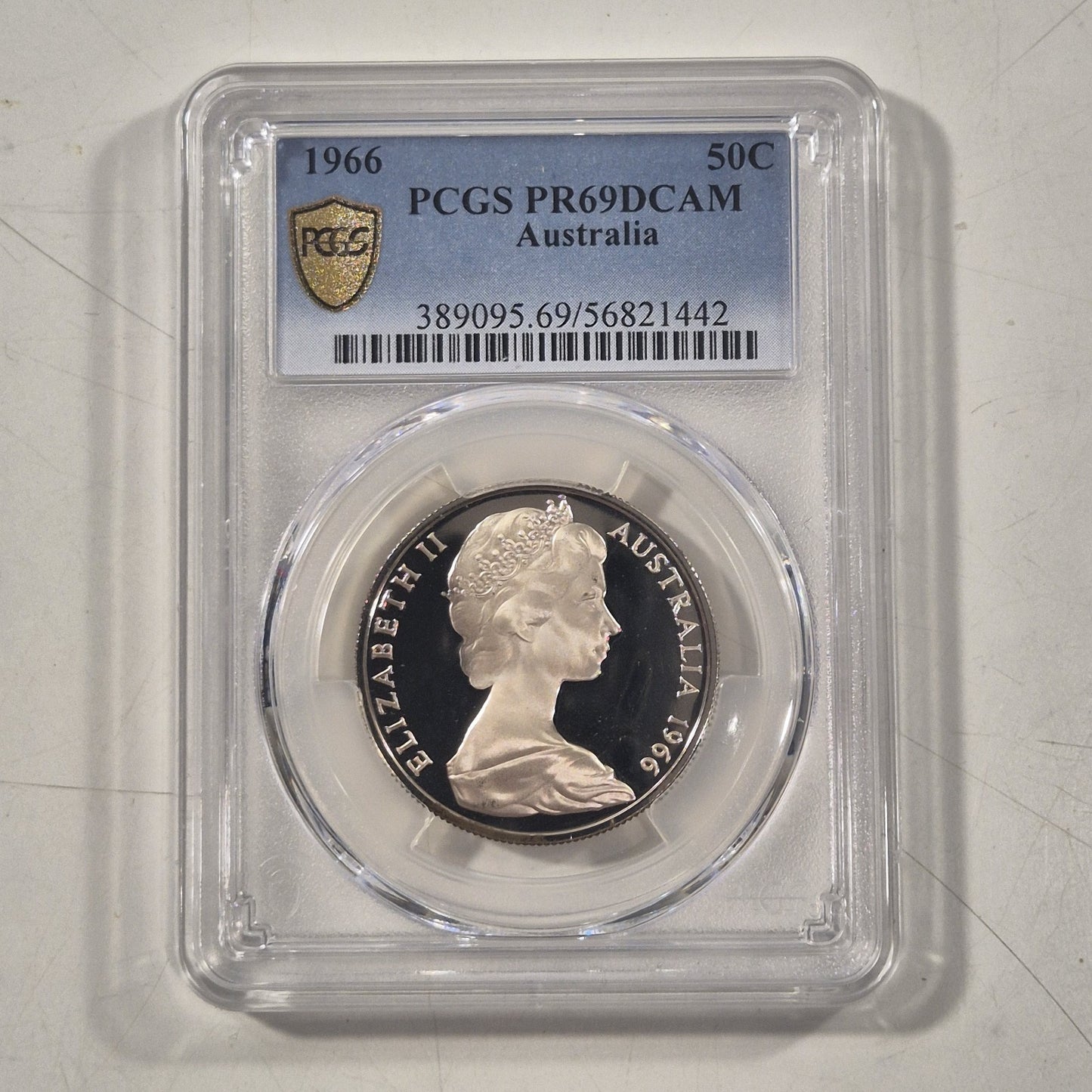 Australia 1966 50c Fifty Cents Silver Proof PCGS Graded PR69DCAM FDC
