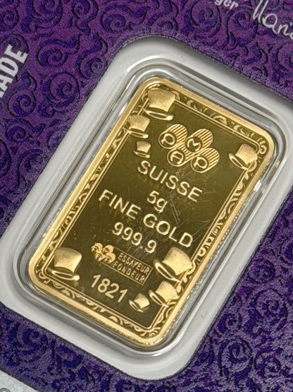 PAMP 2023 Limited Edition 1st Gen Wonka 5 Gram Gold Bar in Assay Mintage 3000