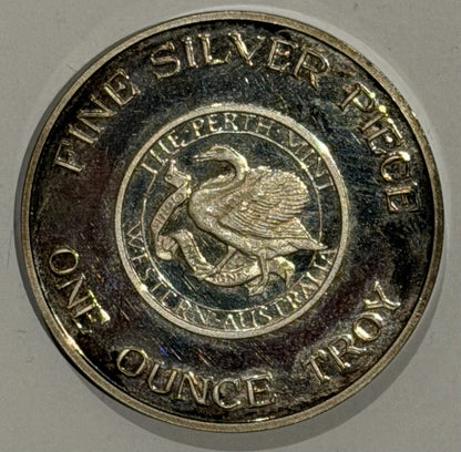 Western Australia 1980s Perth Mint 1oz 999 Silver Vintage Medallion in Case