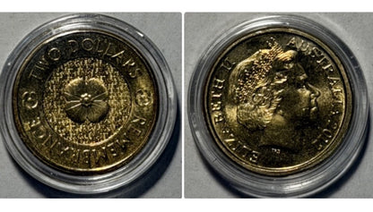 UNC Australia 2012 $2 Two Dollars Remembrance Day Gold Poppy Ex Security Bag