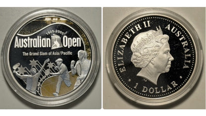 Australian Open Grand Slam Anni. 1905-2005 1oz 999 Silver Proof Coin