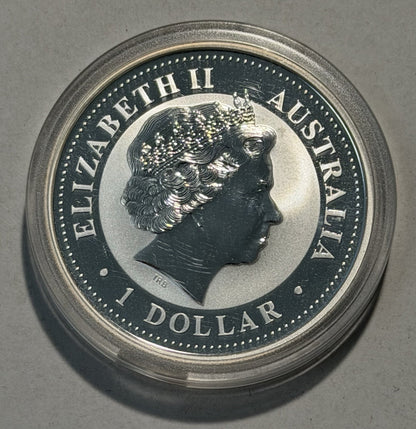2006 Australia Perth Mint Lunar Gilded Dog 1oz $1 Series I Silver UNC Coin