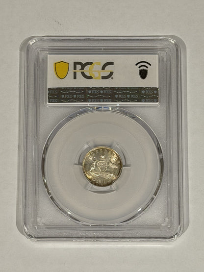 Australia 1910 3d Threepence PCGS Graded MS65 GEM Silver Coin