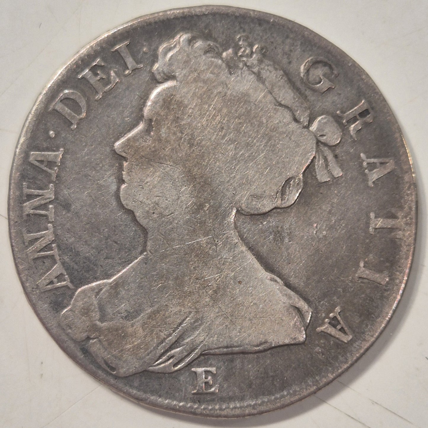 UK British England Silver Halfcrown 1708E Queen Anne S3605 Coin VG