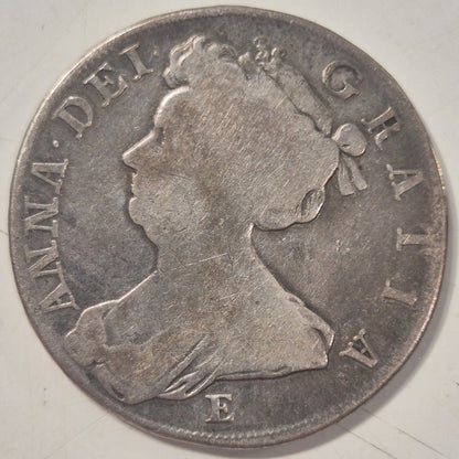 UK British England Silver Halfcrown 1708E Queen Anne S3605 Coin VG