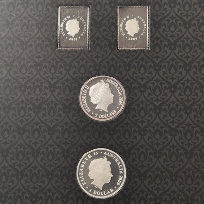 Australia Post 2009 200th Anniv Silver Coin (over 3oz), Stamp, PNC Collection