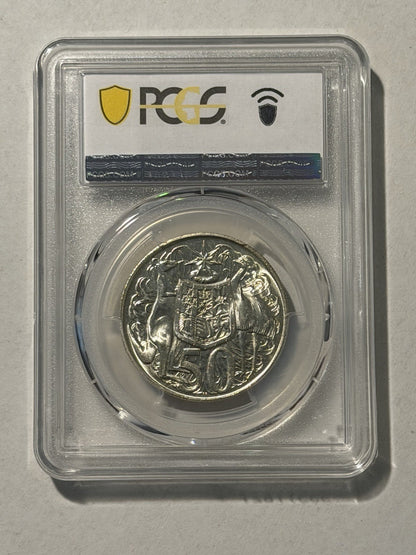 Australia 1966 Round 50c Fifty Cent PCGS Graded MS64 UNC 80% Silver Coin