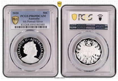 Australia 2021 Fifty Cents 50c Ex Fine Silver Proof Coin Set PCGS PR69DCAM