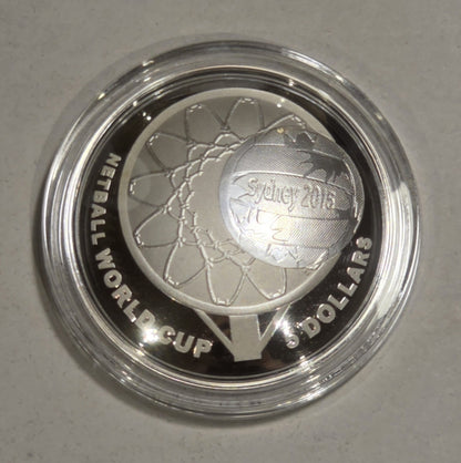Australia 2015 $5 Netball World Cup Domed Shaped 1oz 999 Silver Proof Coin