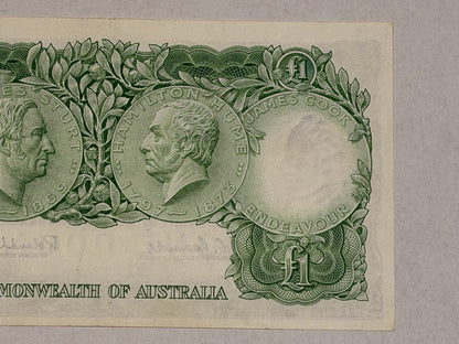 Commonwealth of Australia 1961 £1 One Pound Coombs/Wilson Paper Banknote EF