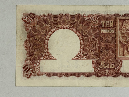 Australia 1943 £10 Ten Pound Armitage/McFarlane KGV Paper Banknote VF