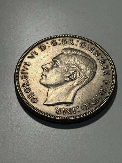 Australia 1937 Crown 5/- Five Shillings Very Fine VF Large Silver Coin