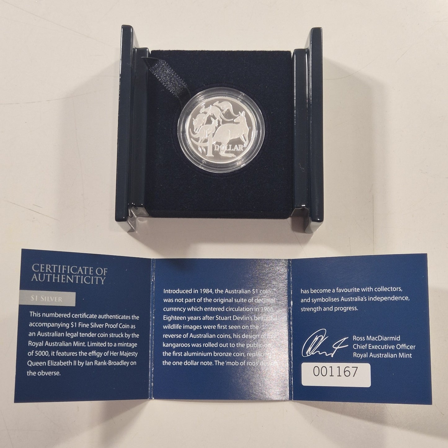 Australia 2013 Fine Silver Proof Mob Of Roos $1 One Dollar Coin