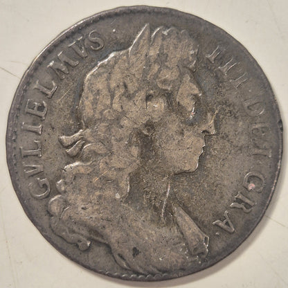 UK British England Silver Halfcrown 1696 King William III S3479 Coin Fine