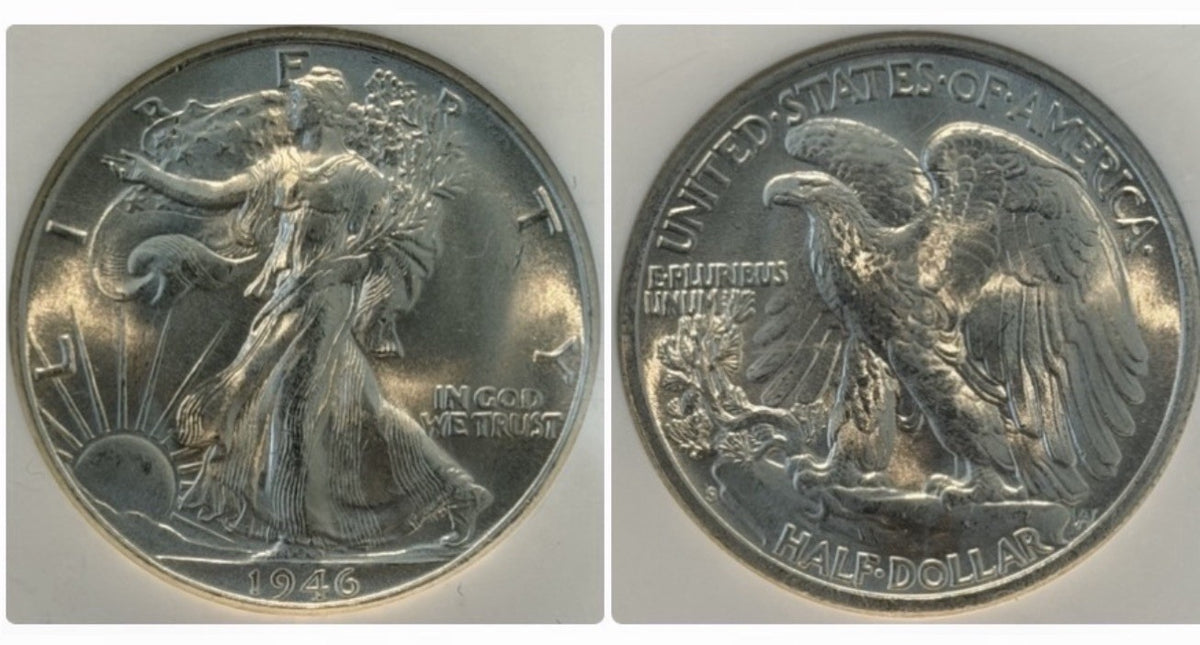 United States USA 1946S Walking Liberty Half Dollar 50c NGC Graded MS66 GEM Coin