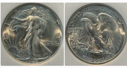 United States USA 1946S Walking Liberty Half Dollar 50c NGC Graded MS66 GEM Coin