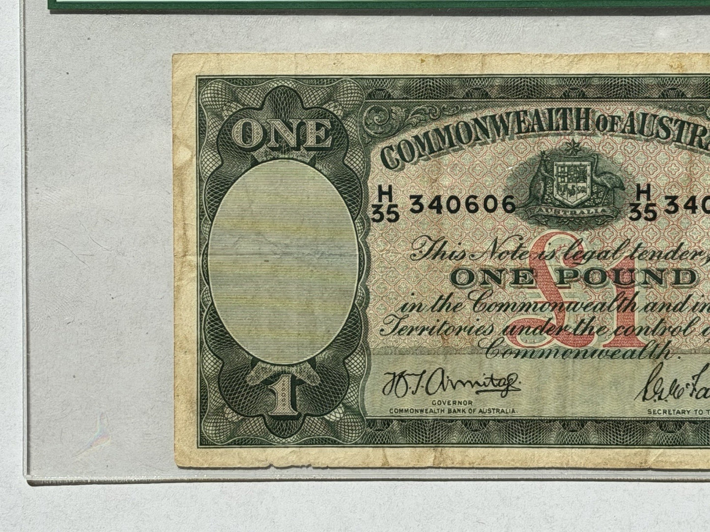 Australia 1942 One Pound Armitage/Mcfarlane PCGS VF20 Banknote OGH Slab