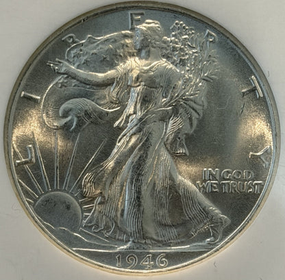 United States USA 1946S Walking Liberty Half Dollar 50c NGC Graded MS66 GEM Coin