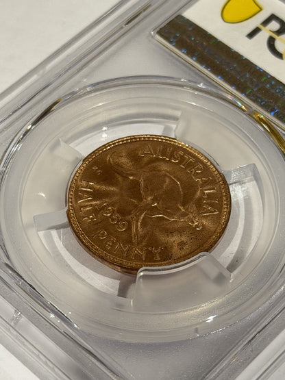 Australia 1959(m) Half Penny 1/2d PCGS Graded MS65RD Red Copper Coin