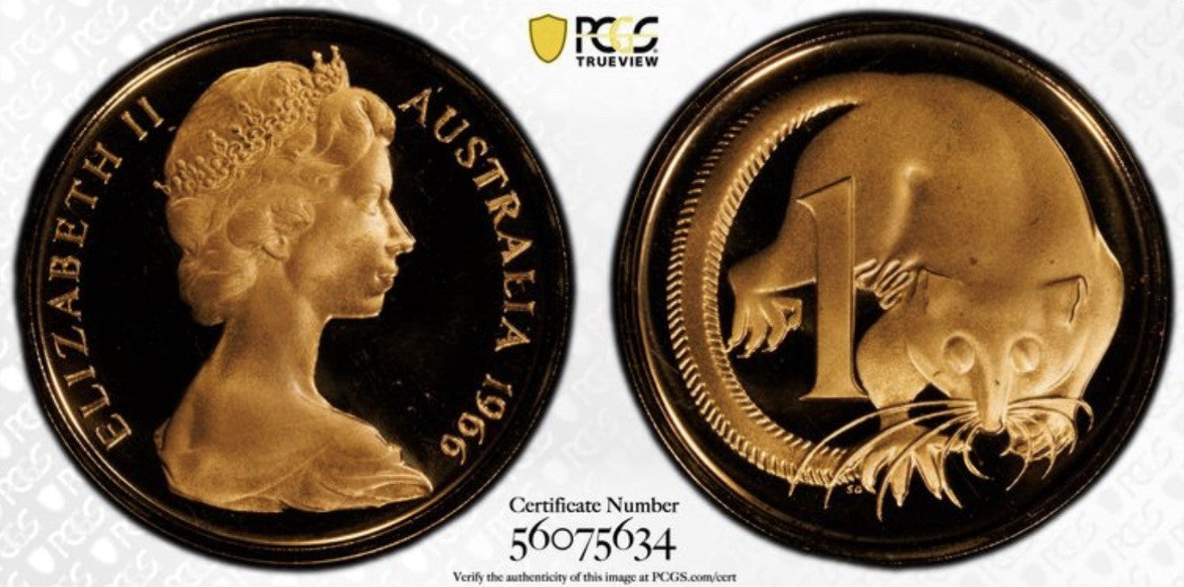 Australia 1966 1c One Cent PCGS Graded PR69DCAM Proof Coin