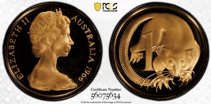 Australia 1966 1c One Cent PCGS Graded PR69DCAM Proof Coin