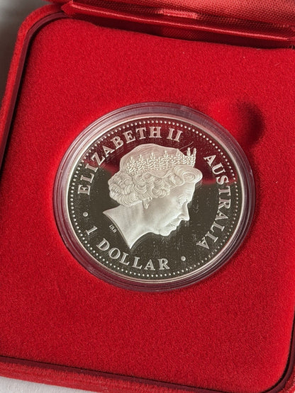 2000 Australia Perth Mint Lunar Dragon 1oz $1 Series I Silver Proof Coin