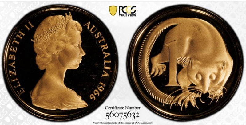 Australia 1966 1c One Cent PCGS Graded PR68DCAM Proof Coin