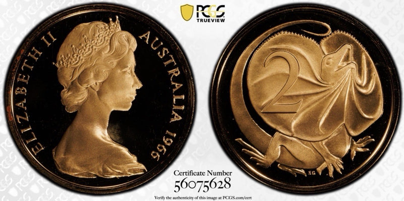 Australia 1966 2c Two Cents PCGS Graded PR69DCAM Proof Coin
